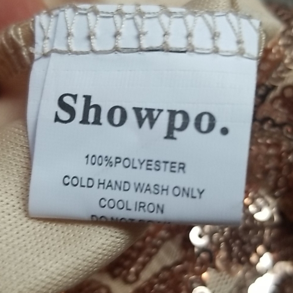 SHOWPO BIG BALLER Romper Rosegold Sequin Party Size 4 - Picture 6 of 6